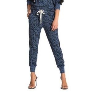 SPLENDID Blue Leopard Print Joggers Size Medium NWOT